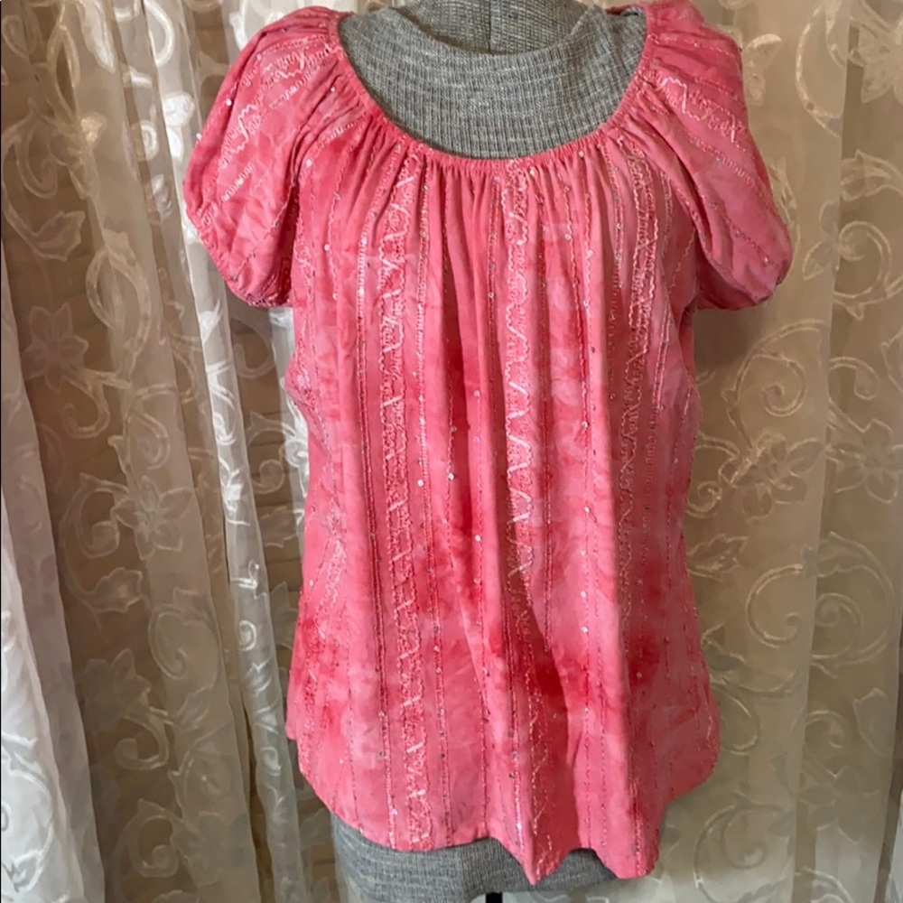 GUC Shannon Ford top. Pink/peach 2X